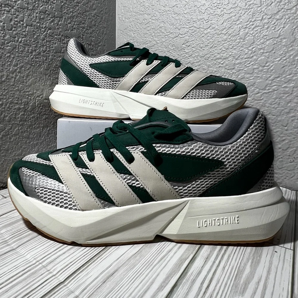 Adidas Men's Lightblaze running Shoes‎ sneakers green silver size 10 #JR2616 - Picture 2 of 13